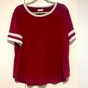 Red and white short sleeve T-shirt XXL